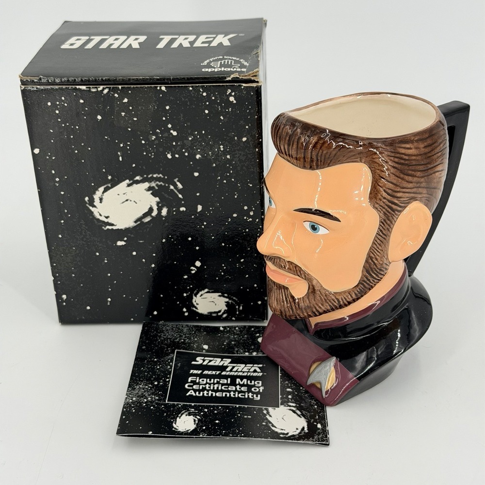 Vintage Star Trek DS9 William Riker Collectors Mug #45960**With Box**1994